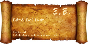 Báró Bolivár névjegykártya